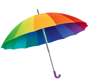 a rainbow umbrella